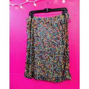 Green Gray Rainbow Sequin Skirt Carnation Lily Lily Rose 12 with Pockets